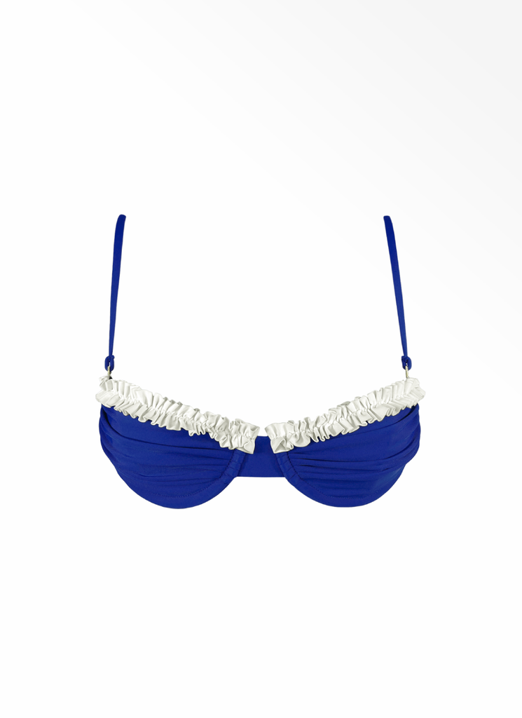 ANGELINA Balconette Ruffled Bikini Top - Royal – ANCHIE SWIM
